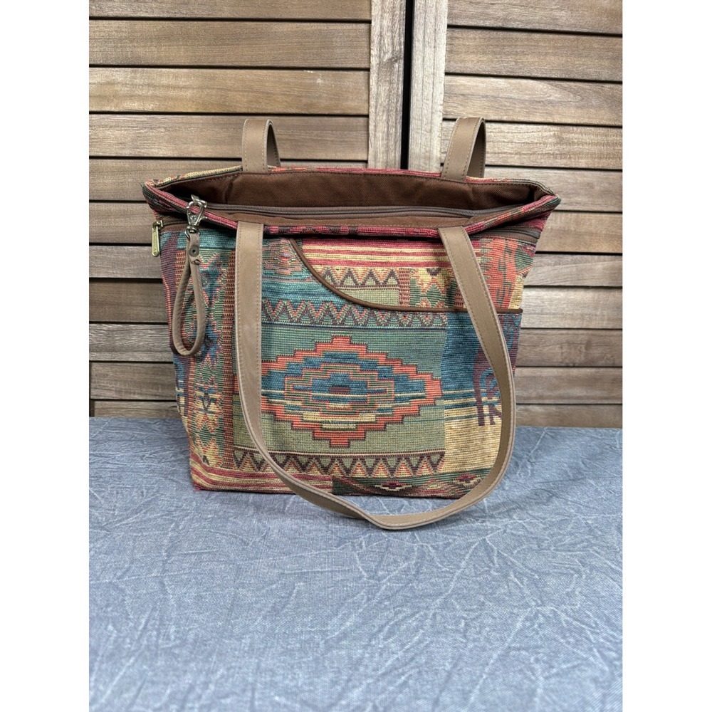 Danny K. Tote Bag Womens Large Southwestern Tapestry Multicolor USA Made Handbag